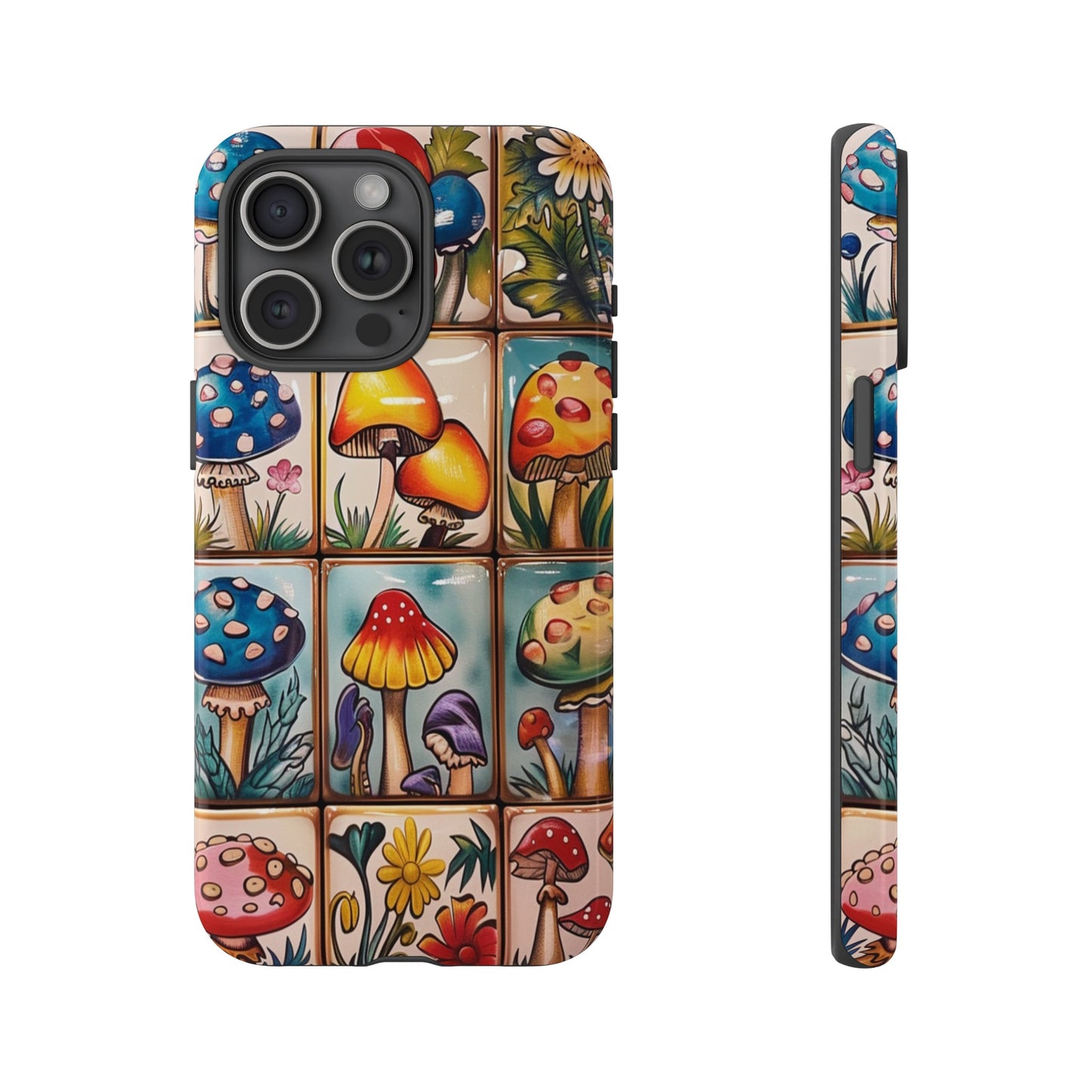 Trippy Magic Mushroom Tile  Abstract Art Phone Case