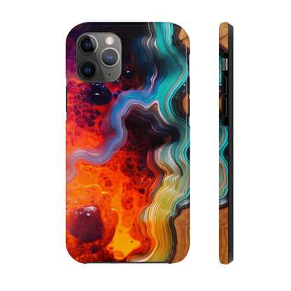 Faux Wood and Colorful Epoxy iPhone Case | Embrace the Beauty of Nature and Vibrant Artistry