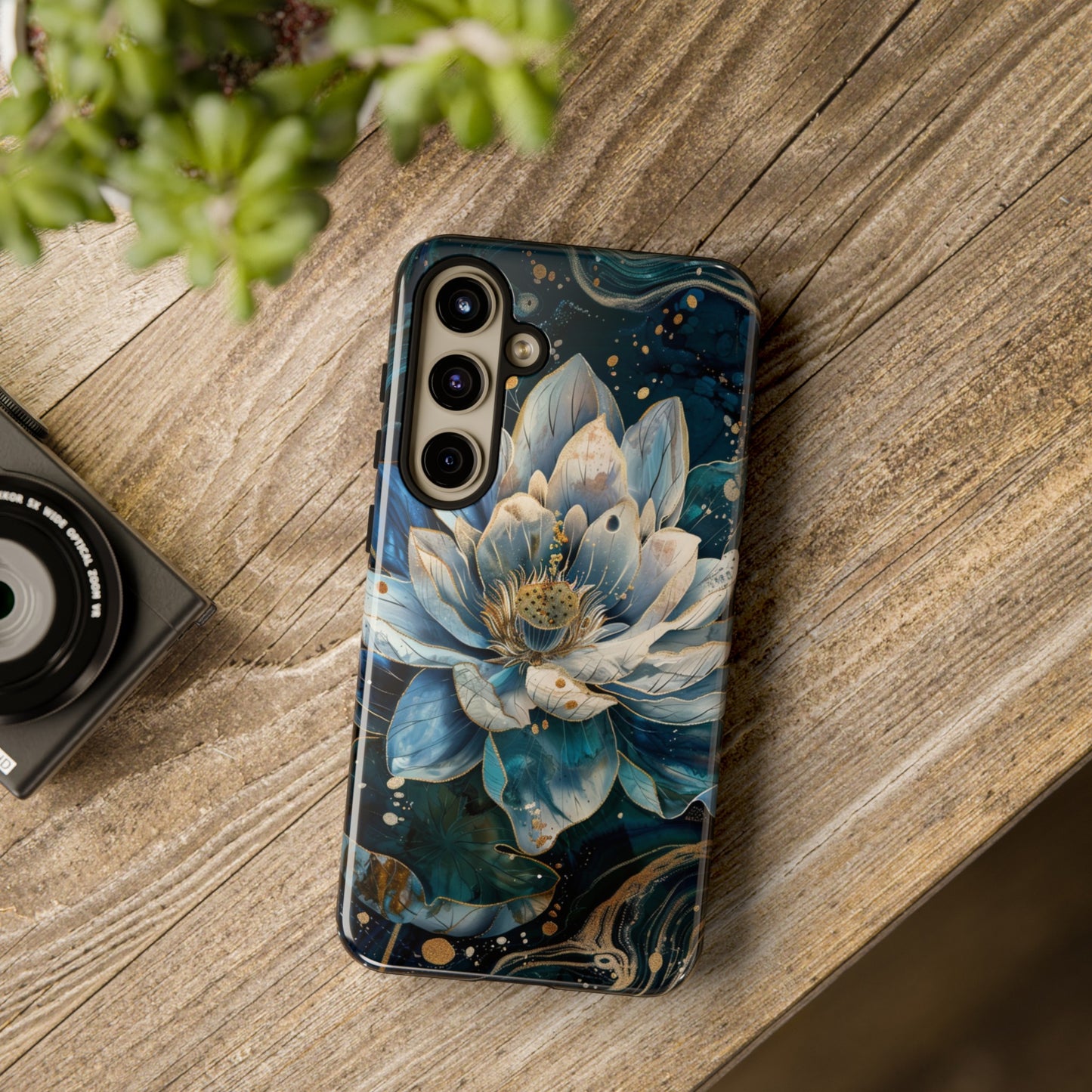 Zen Stained Glass Lotus Floral Design Phone Case