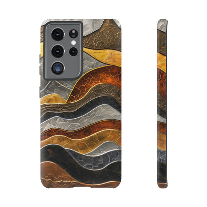 Abstract Gold and Silver Mountain Design Phone Case