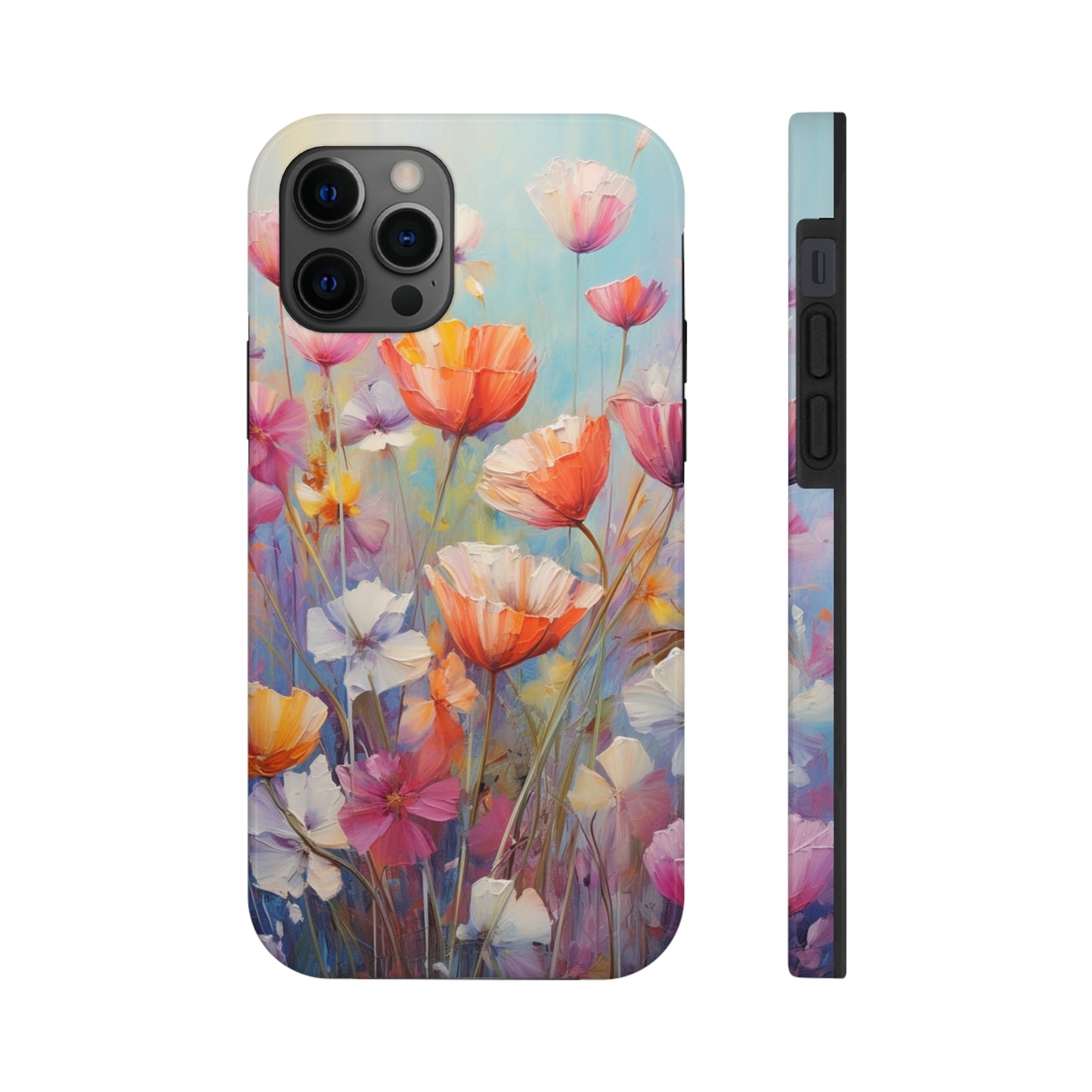 Poppy Flower Oil Painting Tough iPhone Case | Retro Groovy Phone Cover