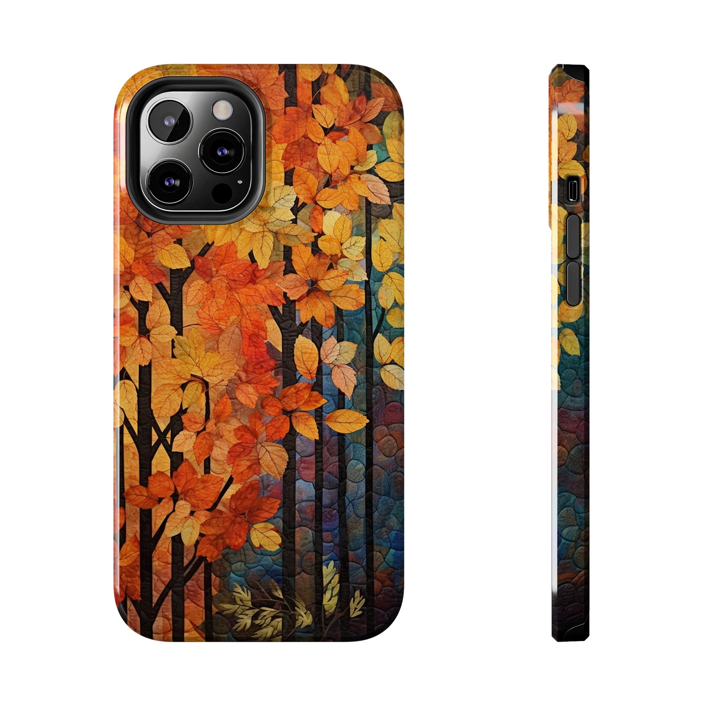 Autumn iPhone 15 Case, Forest Embroidered Style Phone Case | Cottagecore Fairytale Design | iPhone & Samsung | Boho Retro Vibe