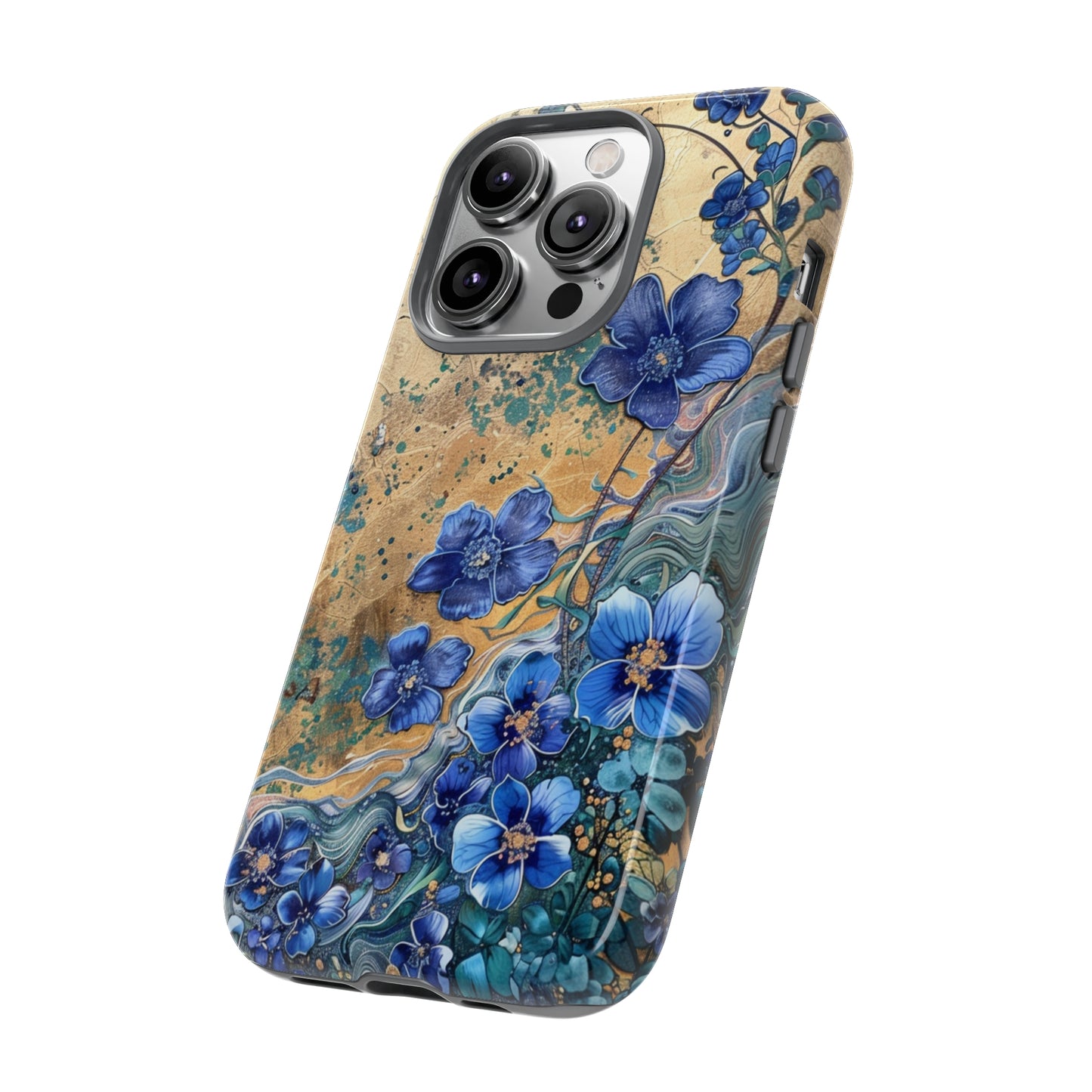 Forget Me Nots Vintage Color Splash Floral Design Phone Case