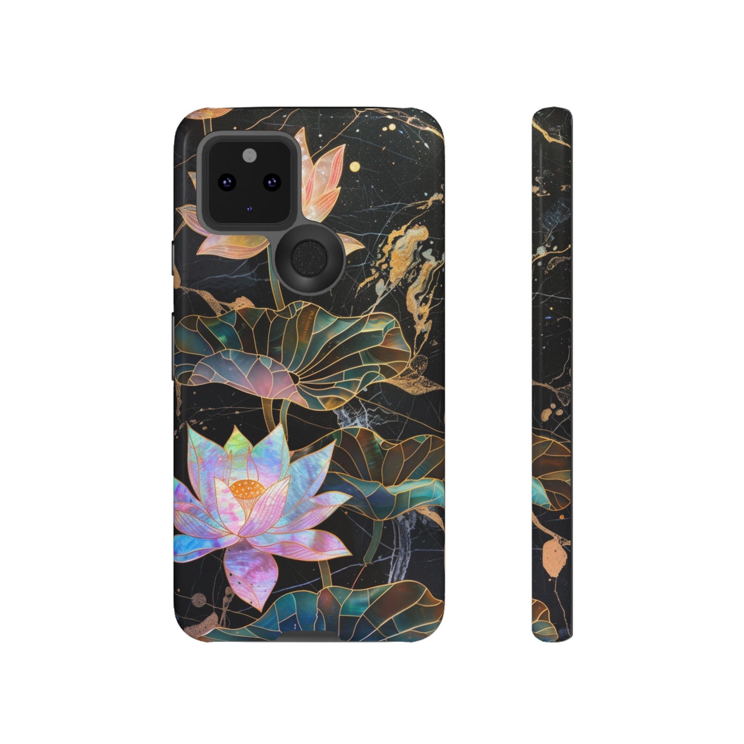 Zen Stained Glass Lotus Floral Design Phone Case