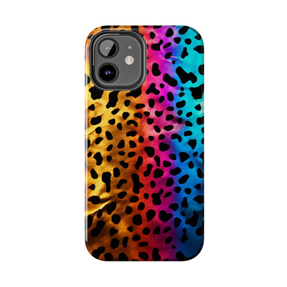 Kaleidoscopic Wild: Psychedelic Rainbow Leopard Print | Dazzling iPhone Case