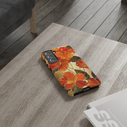 Orange Floral Phone Case Stained Glass Flower Aesthetic