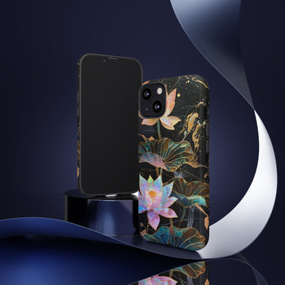 Zen Stained Glass Lotus Floral Design Phone Case