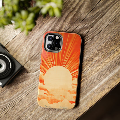 Retro Abstract Sunburst iPhone Case | Embrace the Nostalgic Charm of Artistic Rays