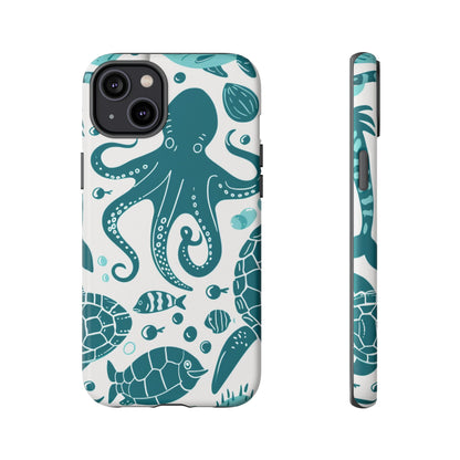 Undersea World Octopus, Turtle, Manta Ray Phone Case