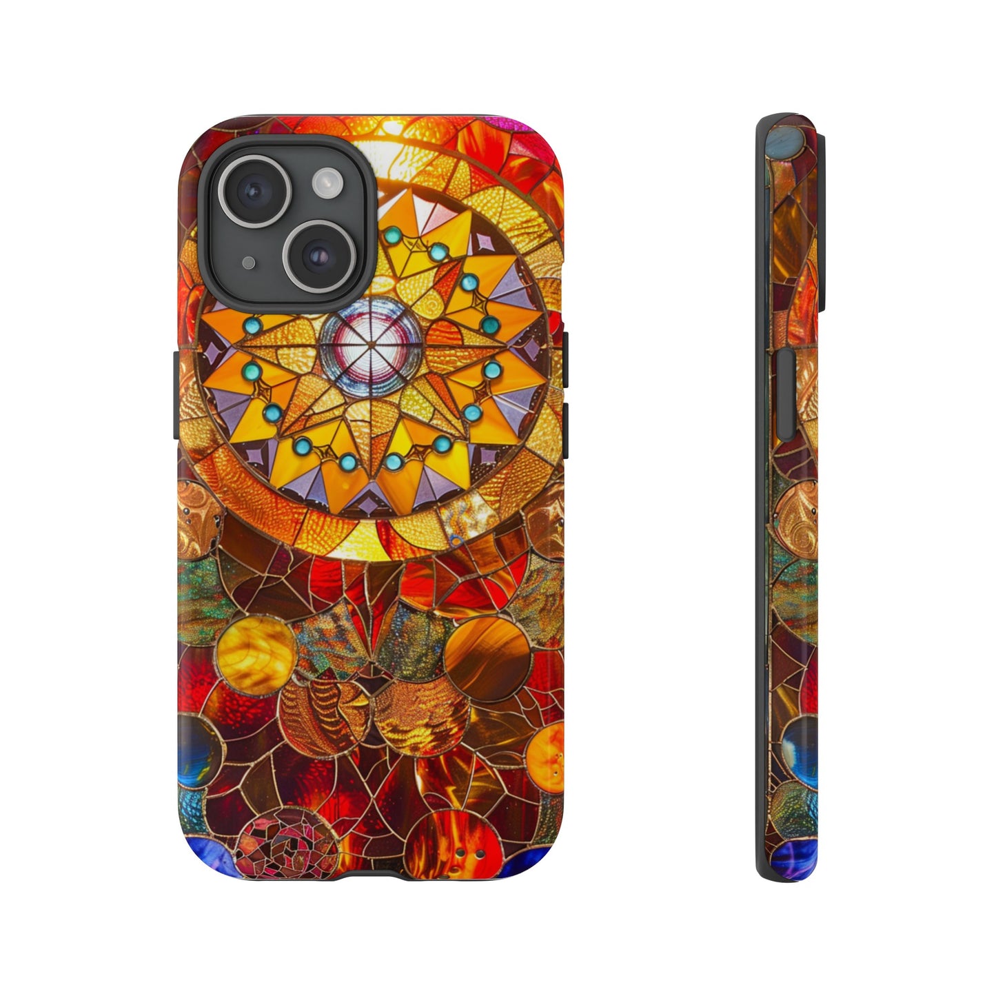 Cosmic Stained Glass Mandala Phone Case