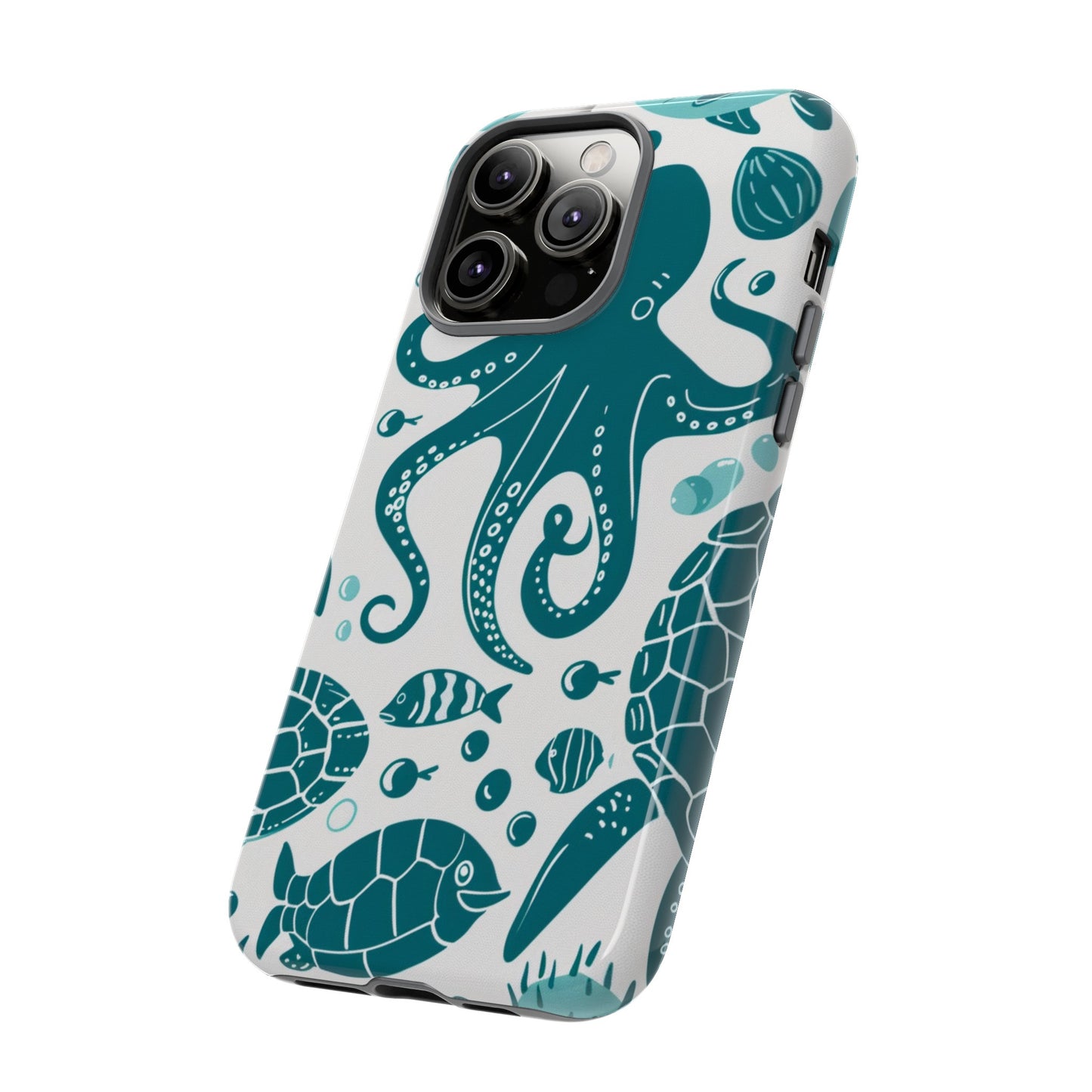 Undersea World Octopus, Turtle, Manta Ray Phone Case