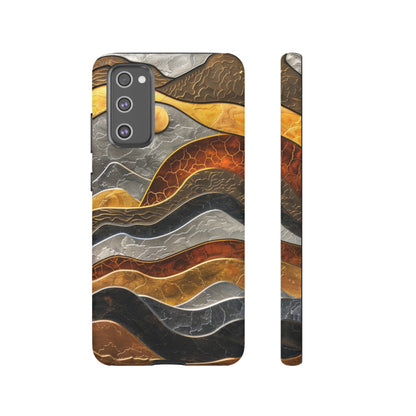 Abstract Gold and Silver Mountain Design Phone Case