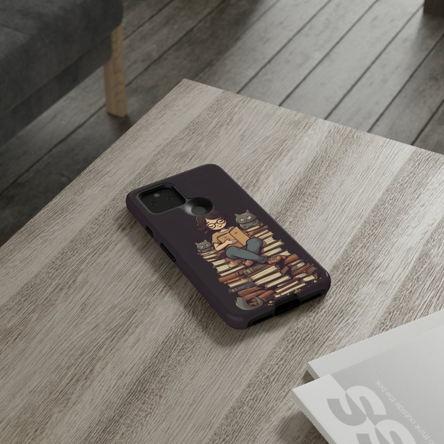 Cats and Books Phone Case