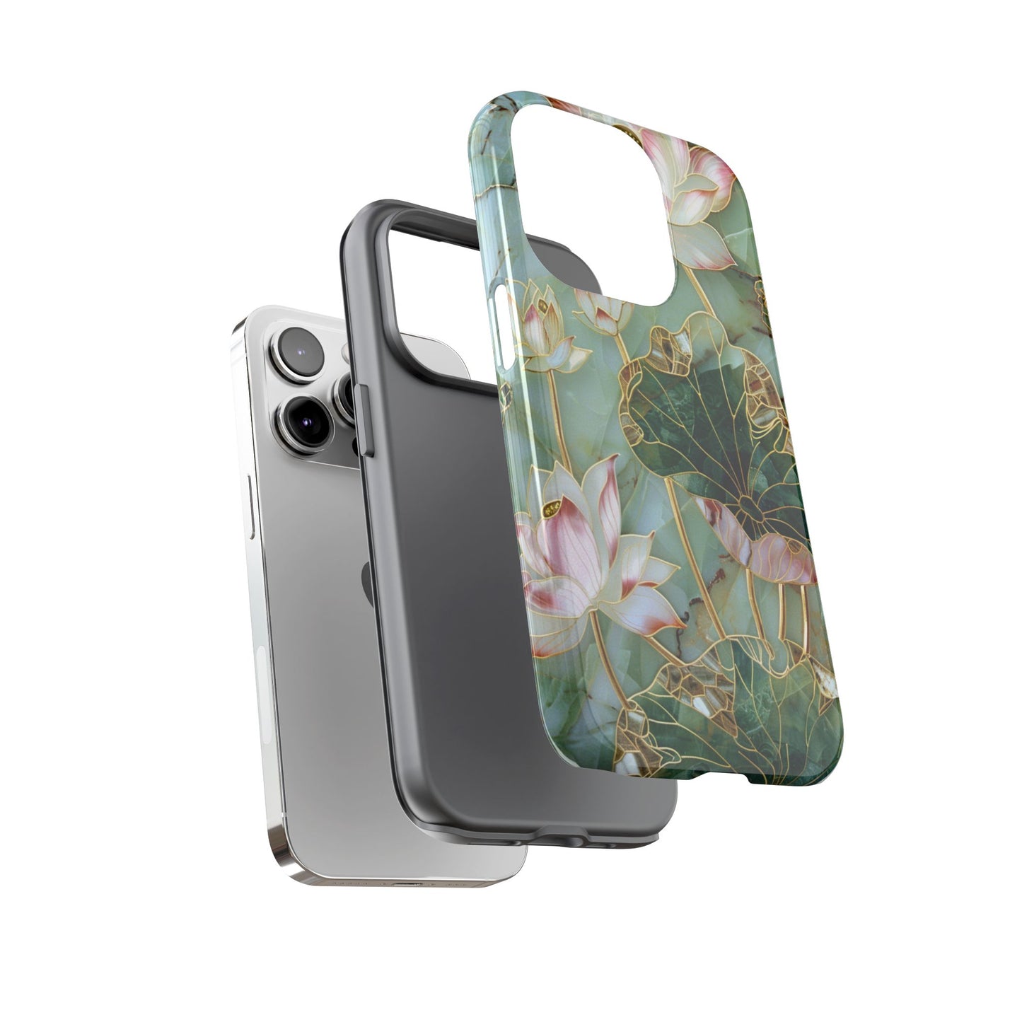 Elegant Floral Phone Case - Tough Cases with Lotus Design