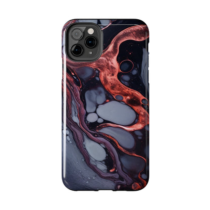 Marbled Dark Lava Flow Phone Case | Embrace the Vibrant Magma Vibes