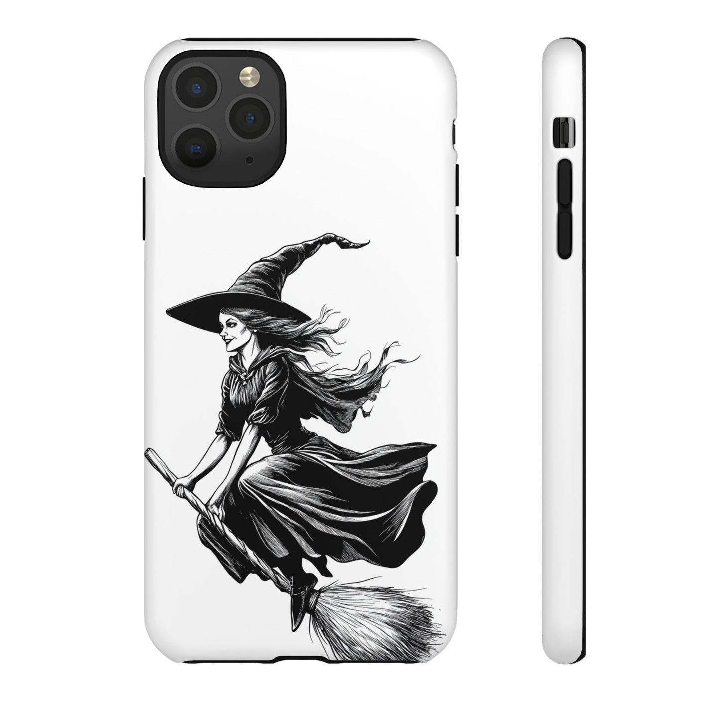 Vintage Halloween Witch on a Broom Spooky Phone Cover