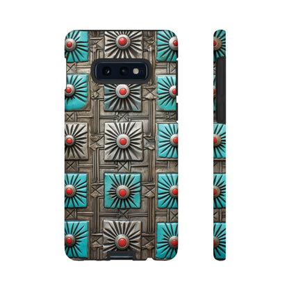 Vintage Navajo Native American Turquoise Concho Phone Case for iPhone 15, 14, 13, 12, 11 Pro Max, 14 Plus, iPhone XS Max, iPhone XR, iPhone 7, 8, 14, 15 Plus, SE