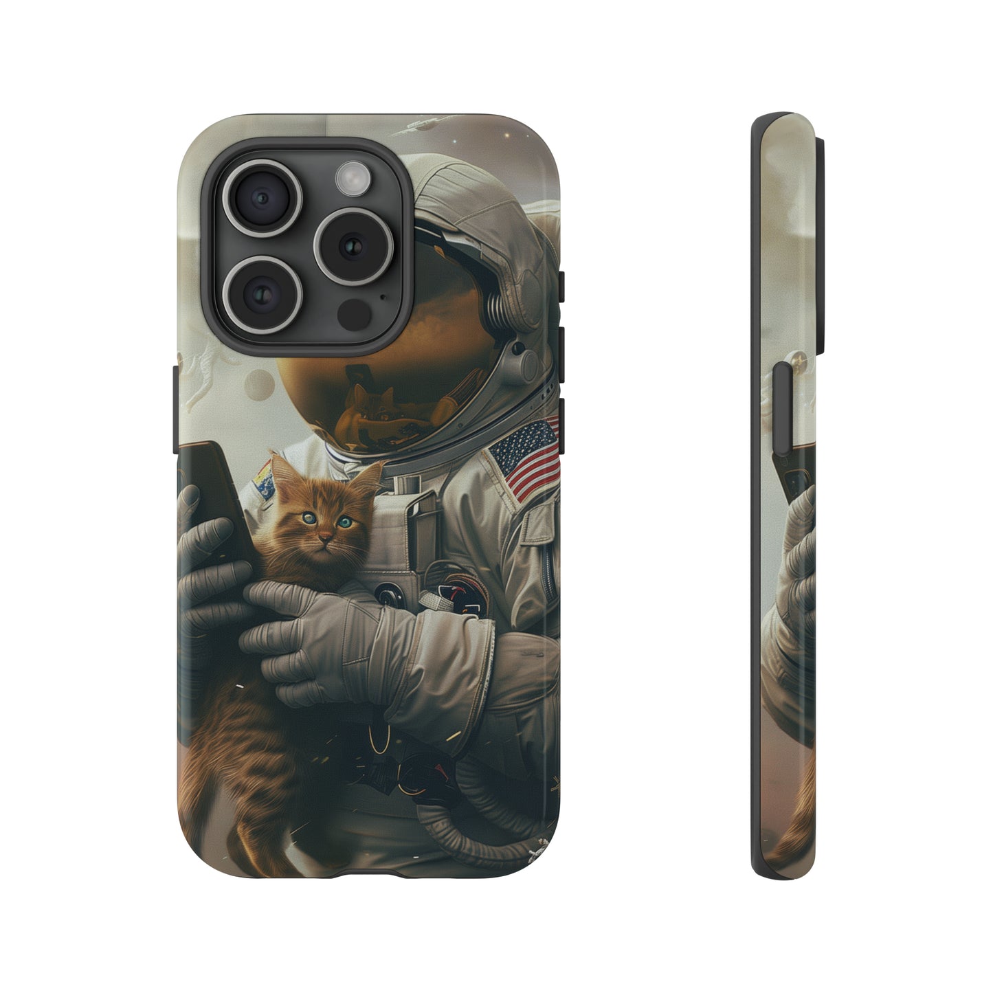 The Astronaut and the Cat Phone Case