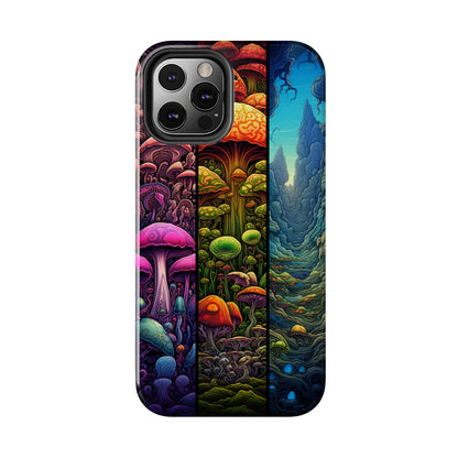 Life is just a fantasy, Mushroom, Flower Stained Glass iPhone Case | Psychedelic Natural Beauty