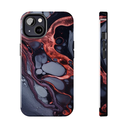 Marbled Dark Lava Flow Phone Case | Embrace the Vibrant Magma Vibes