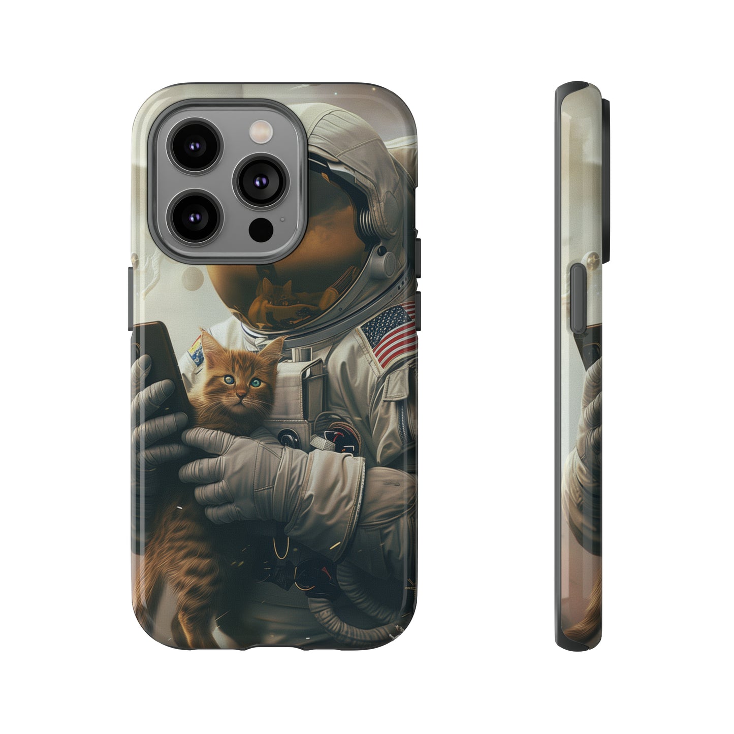 The Astronaut and the Cat Phone Case