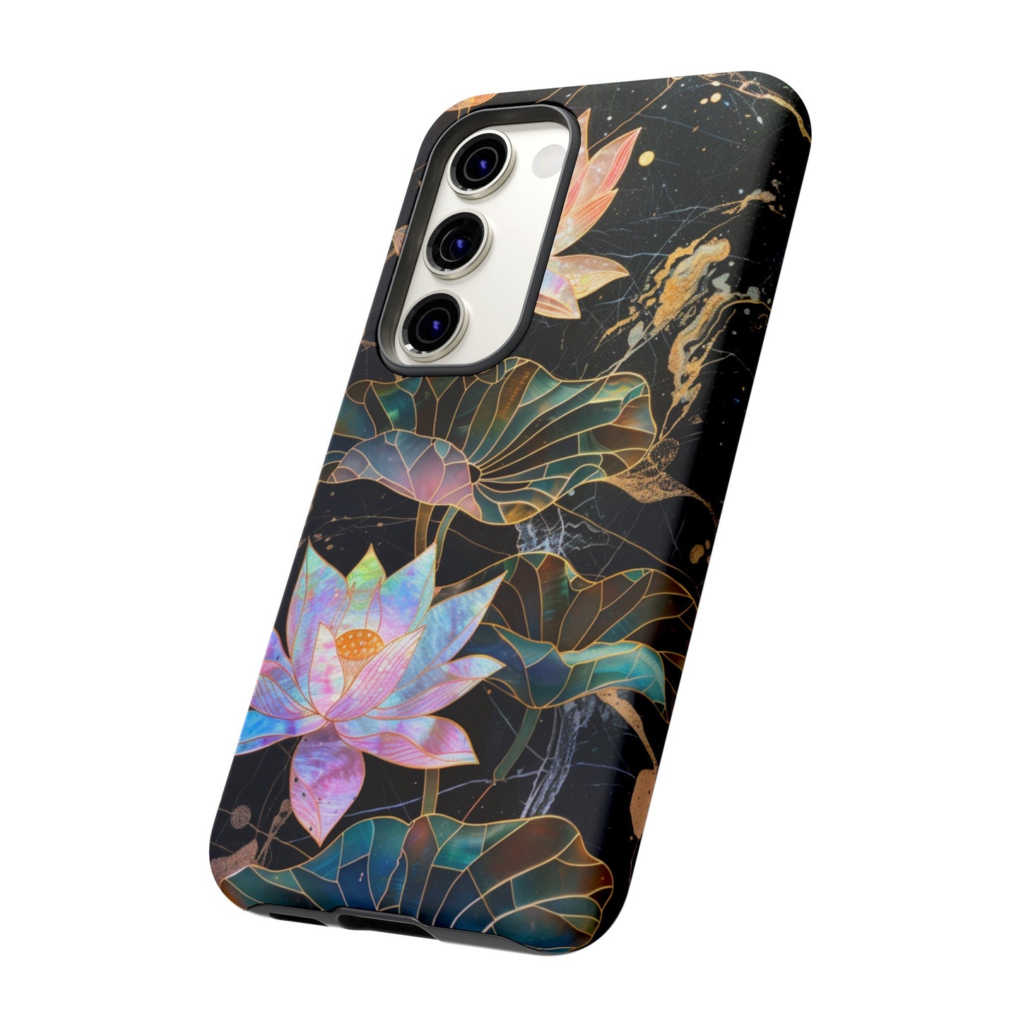 Zen Stained Glass Lotus Floral Design Phone Case