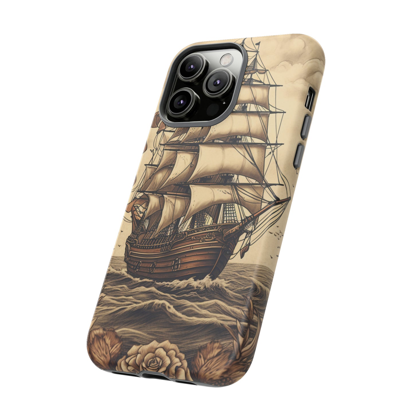 Vintage Tattoo Style Pirate Ship Phone Case