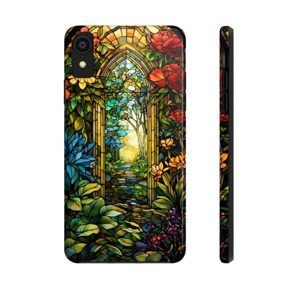 Secret Garden Stained Glass iPhone Tough Case | Unveil the Beauty of Nature with Reliable Protection