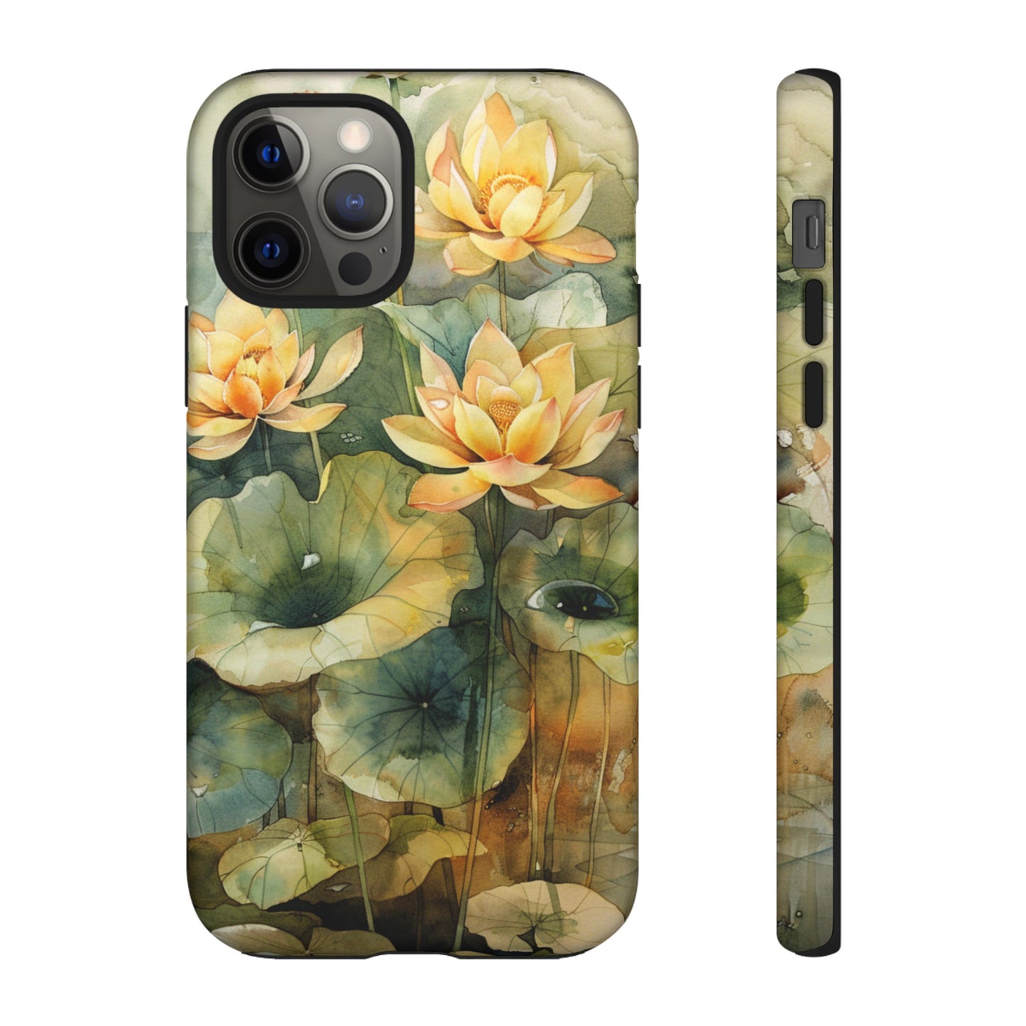 Zen Lotus Watercolor Painting iPhone 15 Case