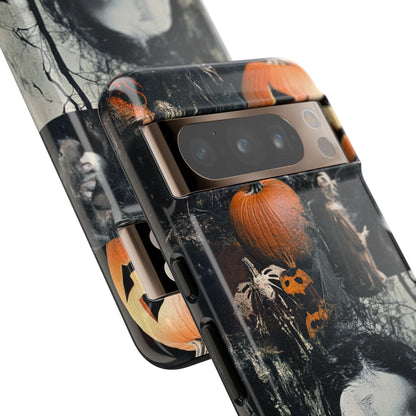 Vintage Halloween Collage Wednesday Goth Style Jackolantern Spooky Phone Cover