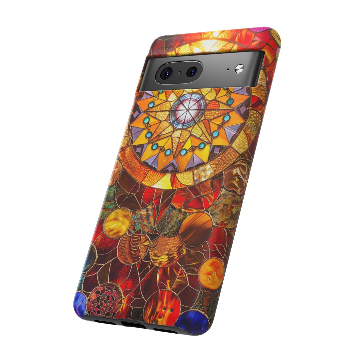 Cosmic Stained Glass Mandala Phone Case