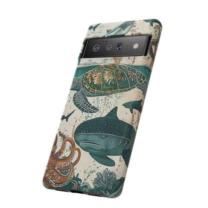 Undersea World Shark, Turtle, Manta Ray Phone Case