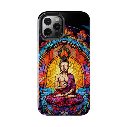 Stained Glass Magic iPhone Case: Psychedelic Tibet Buddha Mandala | iPhone 13 Case Mystical Tibetan Artistry