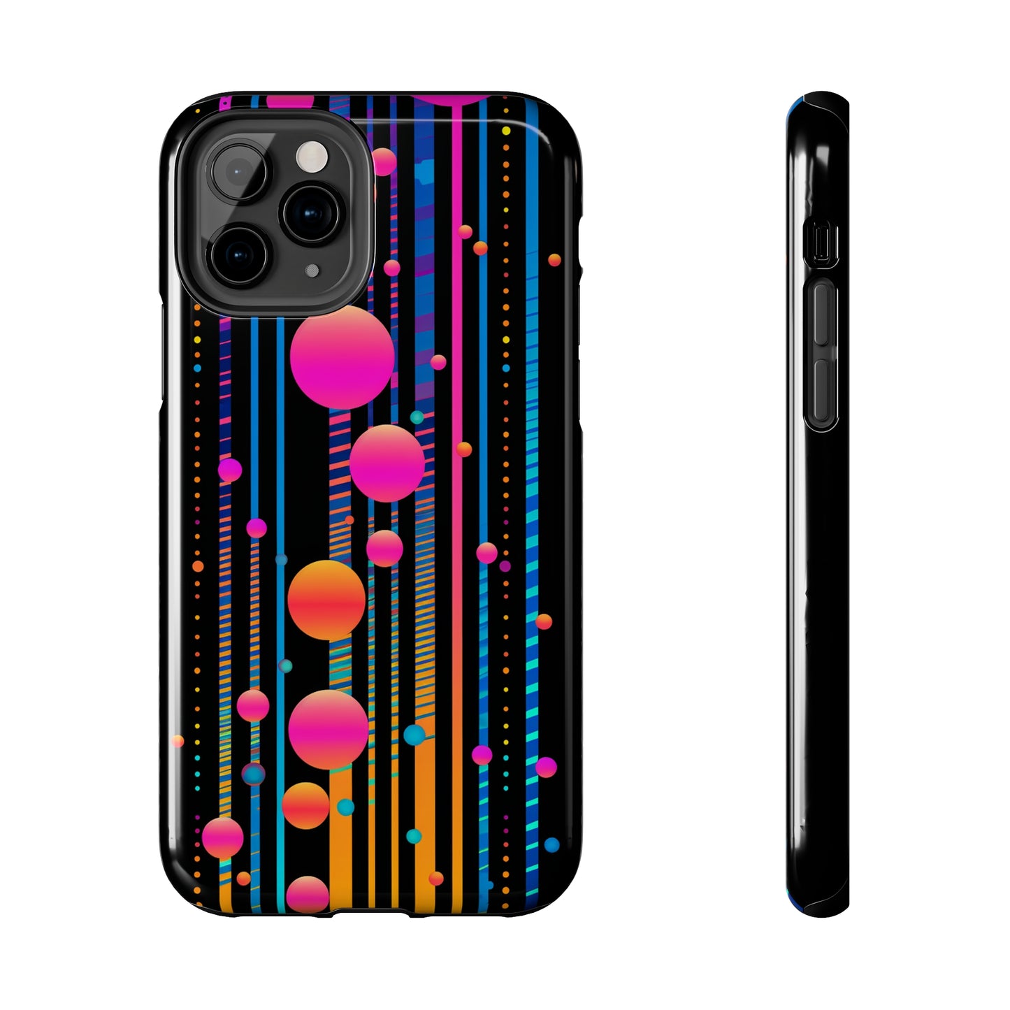 Experience a Blast from the Past: Retro Psychedelic Bubbles Tough Case for Apple iPhone Models