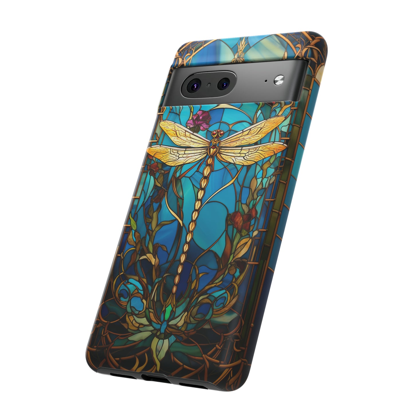 Vintage Art Nouveau Stained Glass Dragonfly Phone Case