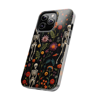 Skeletons in the garden Halloween Embroidery Phone Case