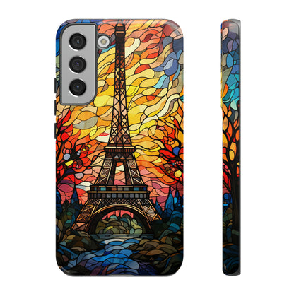 Parisian Elegance: Stained Glass Eiffel Tower | Artistic Flair iPhone Case for iPhone Models 11 through 14 Pro Max, Samsung Galaxy, and Google Pixel