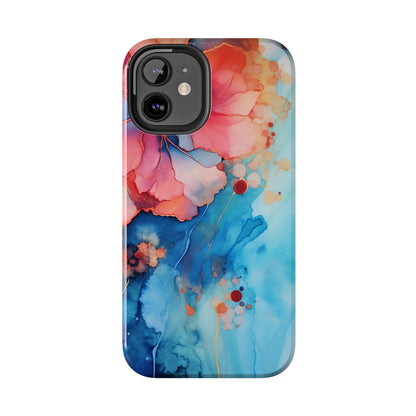 Marbled Floral Watercolor Phone Case | Embrace the Mesmerizing Multicolor Art