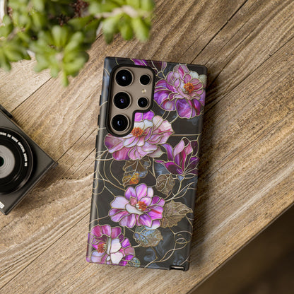 Magenta Color Floral Stained Glass Phone Case