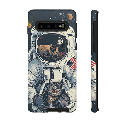 The Astronaut and the Cosmic Cat Phone Case