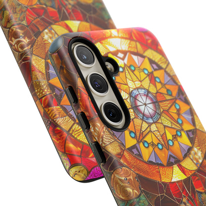 Cosmic Stained Glass Mandala Phone Case