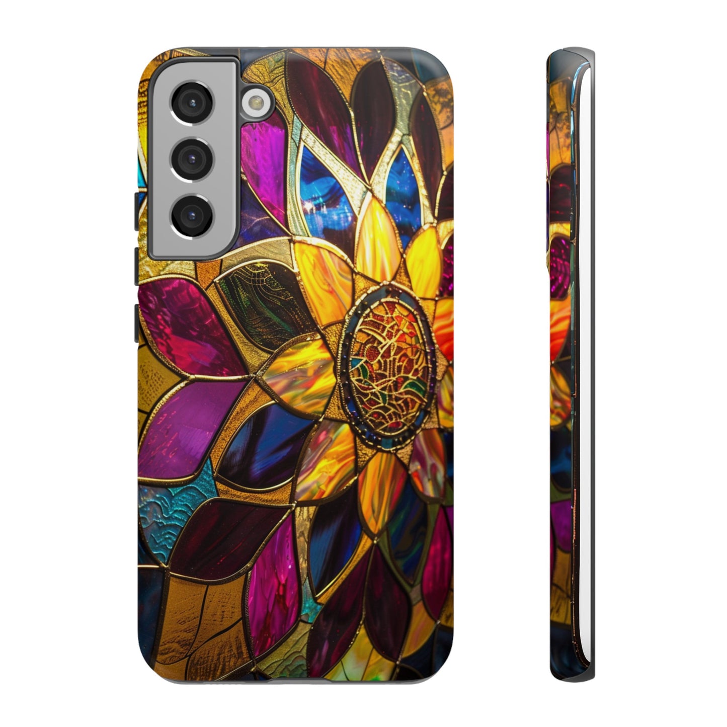 Cosmic Stained Glass Mandala Phone Case