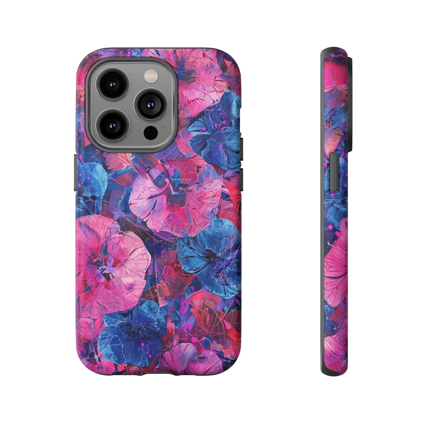 Magenta and Blue Color Floral Explosion Phone Case