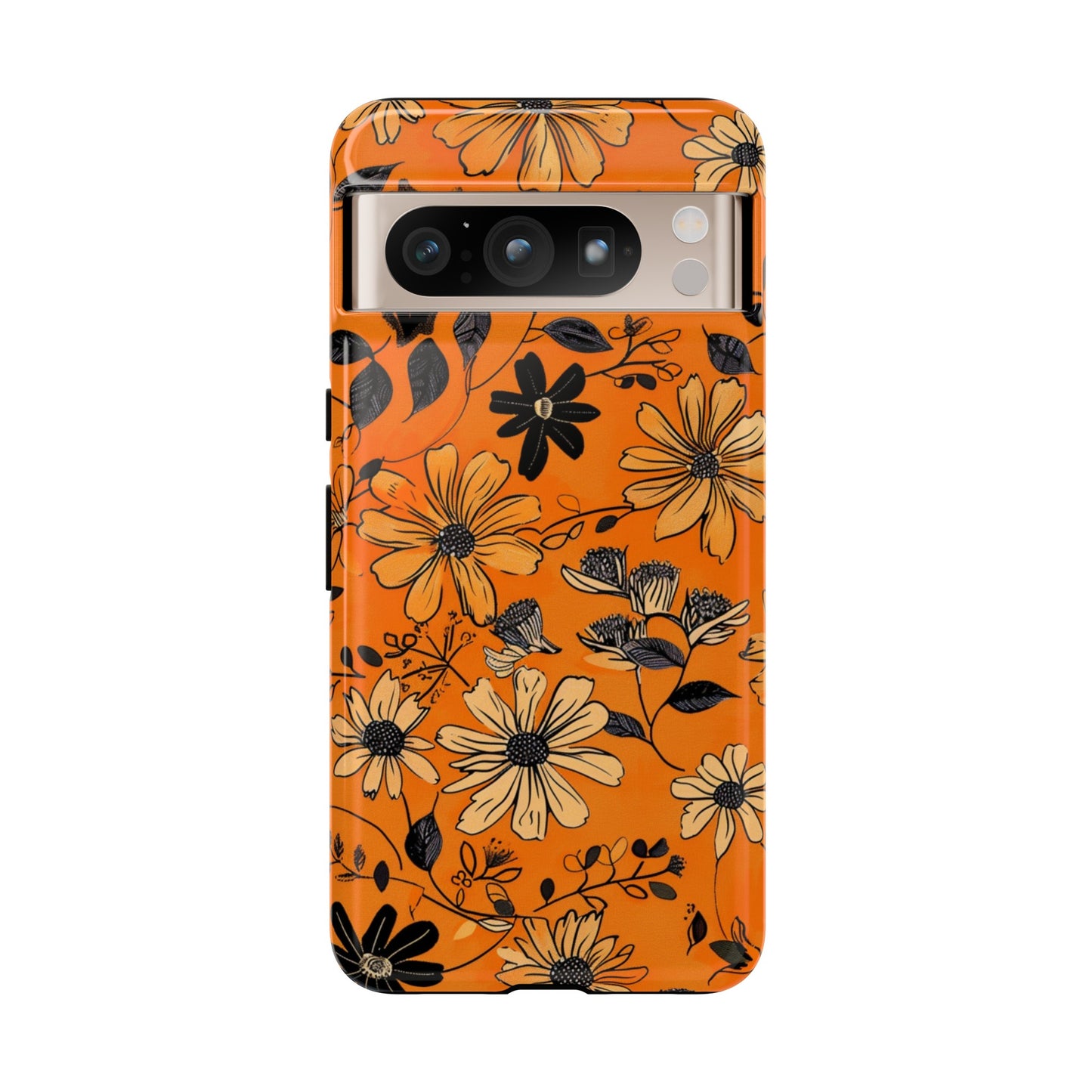 Orange Floral Phone Case Cute Summer Flower Aesthetic