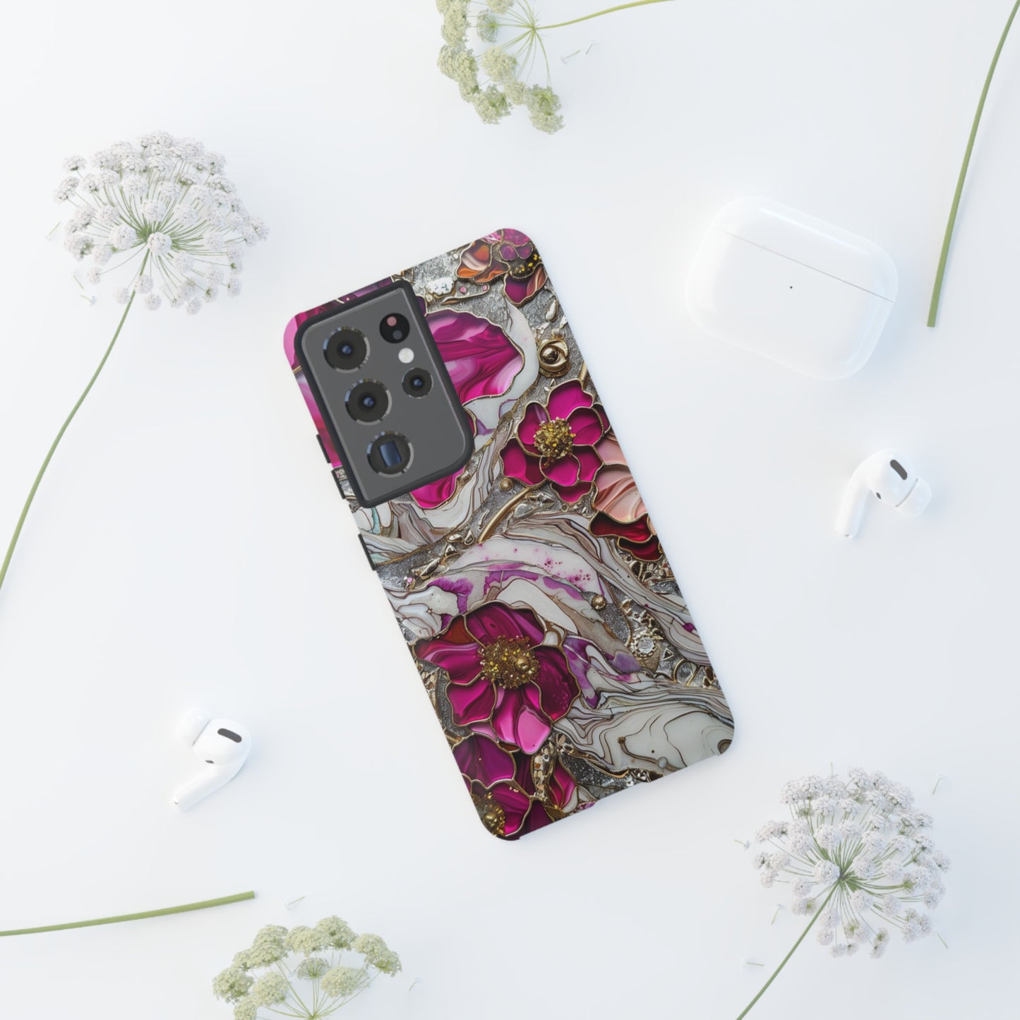 Stained Glass Magenta Floral Paisley Explosion Phone Case