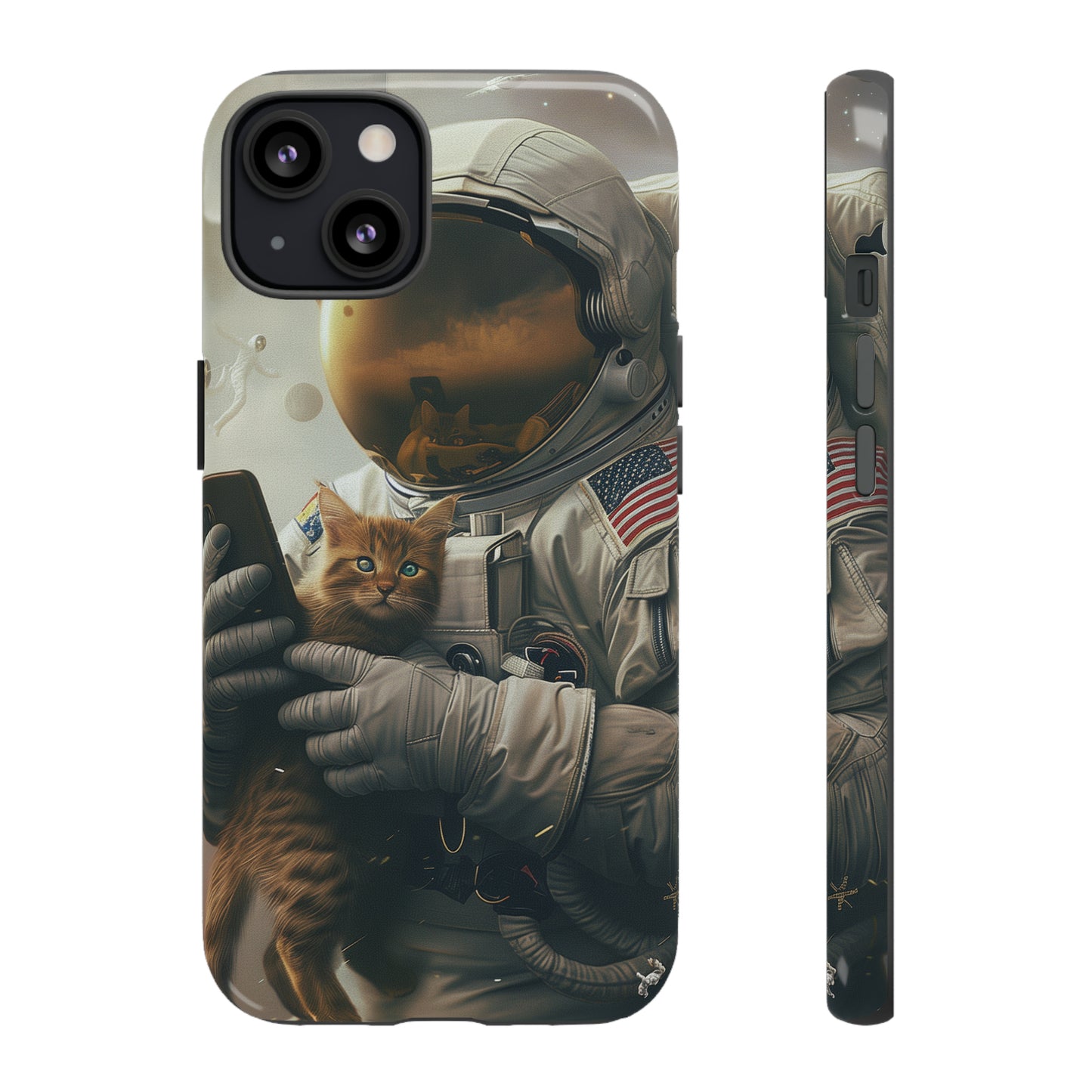 The Astronaut and the Cat Phone Case