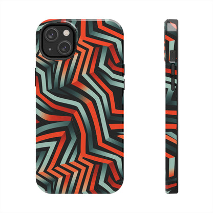 Black, Blue, and Orange Tough iPhone Case