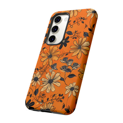 Orange Floral Phone Case Cute Summer Flower Aesthetic