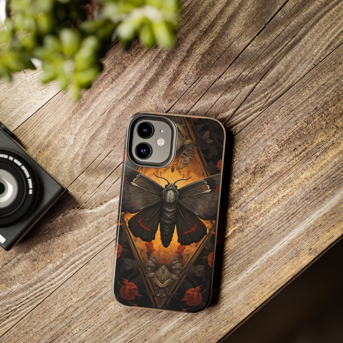 iPhone Case | Lost in Thought: Dark Academia Moth iPhone Tough Case