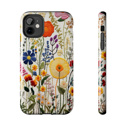 Wildflowers Floral Embroidery iPhone Case